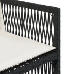 Chaises de jardin lot de 4 avec coussins noir résine tressée – Image 8