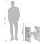 Chaises de jardin lot de 4 avec coussins noir résine tressée – Image 9