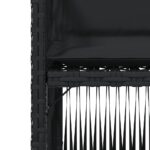 Chaises de jardin lot de 4 avec coussins noir résine tressée – Image 7