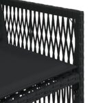 Chaises de jardin lot de 4 avec coussins noir résine tressée – Image 8