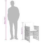 Chaises de jardin lot de 4 avec coussins noir résine tressée – Image 9