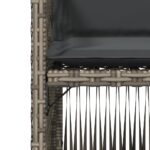 Chaises de jardin avec coussins lot de 4 gris résine tressée – Image 7