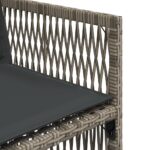 Chaises de jardin avec coussins lot de 4 gris résine tressée – Image 8