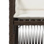 Chaises de jardin avec coussins lot de 4 marron résine tressée – Image 7