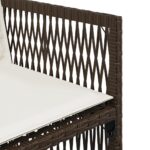 Chaises de jardin avec coussins lot de 4 marron résine tressée – Image 8