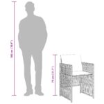 Chaises de jardin avec coussins lot de 4 marron résine tressée – Image 9