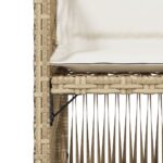 Chaises de jardin avec coussins lot de 4 beige résine tressée – Image 7