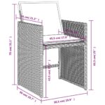 Chaises de jardin avec coussins lot de 4 gris clair poly rotin – Image 10