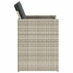 Chaises de jardin avec coussins lot de 4 gris clair poly rotin – Image 4