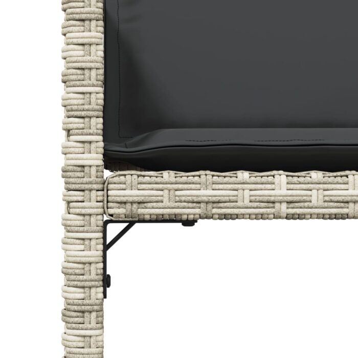 Chaises de jardin avec coussins lot de 4 gris clair poly rotin – Image 8