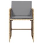 Chaises de jardin avec coussins lot de 4 mélange beige – Image 3