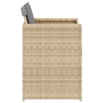 Chaises de jardin avec coussins lot de 4 mélange beige – Image 4