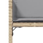 Chaises de jardin avec coussins lot de 4 mélange beige – Image 7