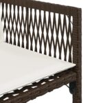 Chaises de jardin avec coussins lot de 4 marron résine tressée – Image 8