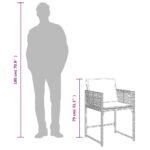 Chaises de jardin avec coussins lot de 4 marron résine tressée – Image 9