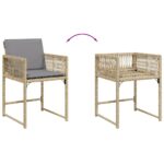 Chaises de jardin avec coussins lot de 4 mélange beige – Image 6