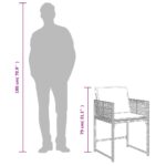 Chaises de jardin avec coussins lot de 4 mélange beige – Image 9