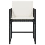 Chaises de jardin lot de 4 avec coussins noir résine tressée – Image 3