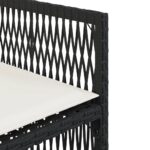 Chaises de jardin lot de 4 avec coussins noir résine tressée – Image 8