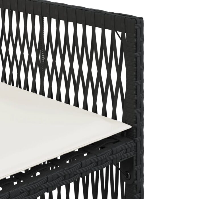 Chaises de jardin lot de 4 avec coussins noir résine tressée – Image 8