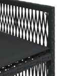 Chaises de jardin lot de 4 avec coussins noir résine tressée – Image 8