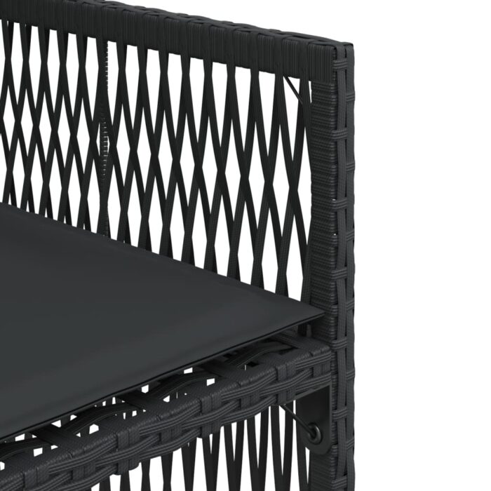 Chaises de jardin lot de 4 avec coussins noir résine tressée – Image 8