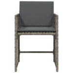 Chaises de jardin avec coussins lot de 4 gris résine tressée – Image 3