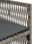 Chaises de jardin avec coussins lot de 4 gris résine tressée – Image 8