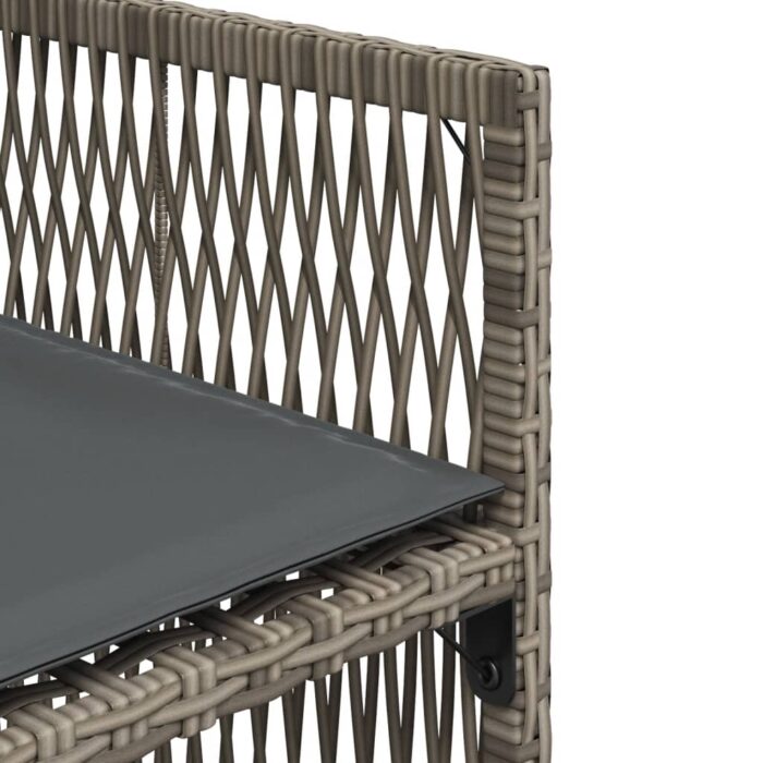 Chaises de jardin avec coussins lot de 4 gris résine tressée – Image 8