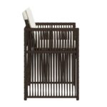 Chaises de jardin avec coussins lot de 4 marron résine tressée – Image 4