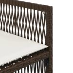 Chaises de jardin avec coussins lot de 4 marron résine tressée – Image 8