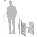 Chaises de jardin avec coussins lot de 4 marron résine tressée – Image 9