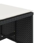 Tabourets de jardin et coussins lot de 4 noir 41x41x36 cm rotin – Image 7