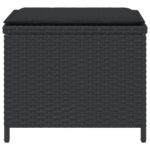 Tabourets de jardin et coussins lot de 4 noir 41x41x36 cm rotin – Image 4