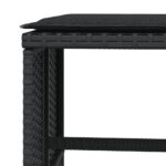 Tabourets de jardin et coussins lot de 4 noir 41x41x36 cm rotin – Image 6