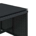 Tabourets de jardin et coussins lot de 4 noir 41x41x36 cm rotin – Image 7