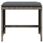 Tabourets de jardin et coussins lot de 4 gris 41x41x36 cm rotin – Image 3