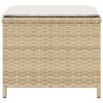 Tabourets de jardin et coussins lot de 4 beige 41x41x36cm rotin – Image 4
