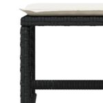 Tabourets de jardin et coussins lot de 4 noir 41x41x36 cm rotin – Image 6
