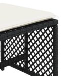 Tabourets de jardin et coussins lot de 4 noir 41x41x36 cm rotin – Image 7