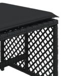 Tabourets de jardin et coussins lot de 4 noir 41x41x36 cm rotin – Image 7