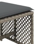 Tabourets de jardin et coussins lot de 4 gris 41x41x36 cm rotin – Image 7