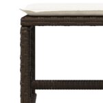 Tabourets de jardin et coussins lot de 4 marron résine tressée – Image 6