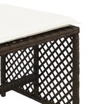Tabourets de jardin et coussins lot de 4 marron résine tressée – Image 7