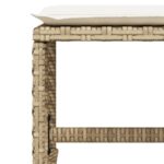 Tabourets de jardin et coussins lot de 4 beige 41x41x36cm rotin – Image 6