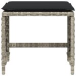 Tabourets de jardin et coussins lot de 4 gris clair 41x41x36 cm – Image 3