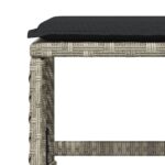Tabourets de jardin et coussins lot de 4 gris clair 41x41x36 cm – Image 6
