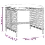 Tabourets de jardin et coussins lot de 4 gris clair 41x41x36 cm – Image 9