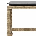 Tabourets jardin et coussins lot de 4 mélange beige 41x41x36 cm – Image 6