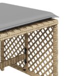 Tabourets jardin et coussins lot de 4 mélange beige 41x41x36 cm – Image 7